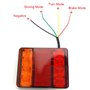 PolarLander 2PCS Imperméable 8 LED Feux arrière Rouge Jaune arrière arrière DC 12V pour Camion de remorque Bateau de Voiture Sty