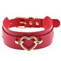 Aabellay Collier Ras du Cou Gothique en Cuir PU avec Coeur - Style Punk Rock