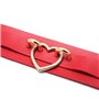 Aabellay Collier Ras du Cou Gothique en Cuir PU avec Coeur - Style Punk Rock, Taille Réglable - Rouge et Or, Similicuir Polyurét