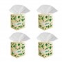 Caboo Lot de 4 boîtes de mouchoirs pour le visage sans arbres, papier de soie naturel 3 plis, respectueux de l'environnement, hy