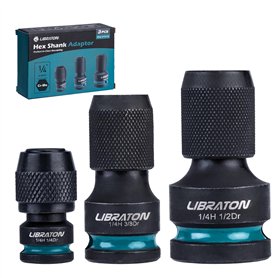 LIBRATON Adaptateurs Carré à 1/4" Hexagonal