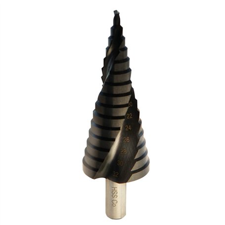 STROTON Foret étagé en M35 Cobalt pour acier inoxydable et métal (4-32 mm/15 étapes)