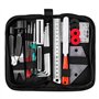 Lot de 20 outils de réparation de guitare avec organisateur de cordes - Enrouleur de cordes - Coupe-cordes - Règle d'action - Ja