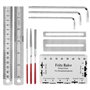 Lot de 20 outils de réparation de guitare avec organisateur de cordes - Enrouleur de cordes - Coupe-cordes - Règle d'action - Ja