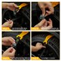 DEDC 10 pcs Chaussettes à Neige Voiture 185-225 mm, Chaînes à Neige Jaunes, Câbles de Traction Urgence Réglables Antidérapants C
