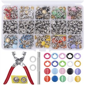 EuTengHao Lot de 804 boutons pression creux et solides en métal avec outil de réglage pour les travaux manuels et la couture en
