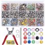 EuTengHao Lot de 804 boutons pression creux et solides en métal avec outil de réglage pour les travaux manuels et la couture en