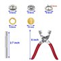 EuTengHao Lot de 804 boutons pression creux et solides en métal avec outil de réglage pour les travaux manuels et la couture en 