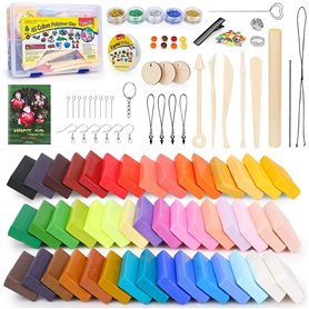 iFergoo Argile polymère - 46 couleurs - Kit de pâte à modeler et sculpture - Pour enfants garçons et filles - Pour Noël et cadea