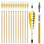 REAWOW 31 Pouces Flèche de Carbone 12pcs de Tir à l'arc Flèches de Chasse avec 4" Les Plumes Naturelles pour Pratique du Cible D