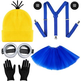 Minion Costume Minion Lunettes Kits Minion Cosplay Carnaval Halloween Cosplay Accessoires pour Minion Deguisement Femme Homme En