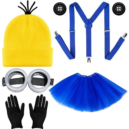 Minion Costume Minion Lunettes Kits Minion Cosplay Carnaval Halloween Cosplay Accessoires pour Minion Deguisement Femme Homme En