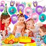 JUQG 110 Pcs Vaisselle pour Fêtes D'anniversaire D'enfants, Assiettes, Pailles, Gobelets en Papier, Décorations D'anniversaire p