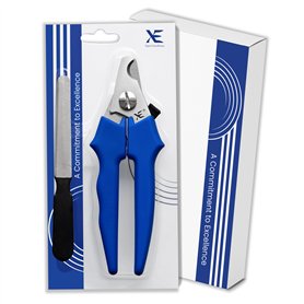 XE Acier Inoxydable Coupe-Ongles à Poignée Antidérapante pour Animaux de Compagnie avec Protection
