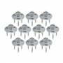 Piton Douille Rétractable + 3 Vis | pour Fixation bâche Couverture de Piscine sur Plage Bois | Alu/INOX | Lot de 10 pièces - POO