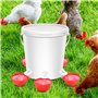Abreuvoir pour Poules, 5 Pièce Abreuvoirs Automatiques Kit DIY Abreuvoir Poules Abreuvoir Poule avec scie à Trou de pour Poussin