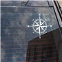 Xuniu Autocollant pour voiture en vinyle Motif boussole Blanc 15 cm x 15 cm