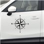 Xuniu Autocollant pour voiture en vinyle Motif boussole Blanc 15 cm x 15 cm