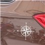 Xuniu Autocollant pour voiture en vinyle Motif boussole Blanc 15 cm x 15 cm