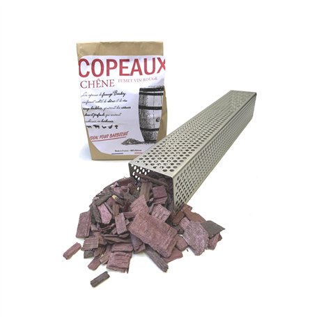 Tube Fumoir pour fumage au barbecue [FlaMagic ®] – 100% français & éco-responsable – boite de fumage + copeaux de bois recyclé s