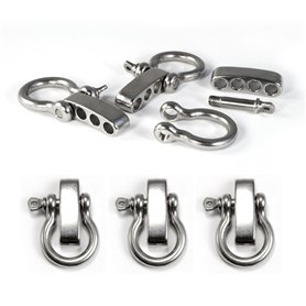 Ganzoo Lot de 3 manilles (Omega) en acier inoxydable avec fermeture réglable pour bracelets
