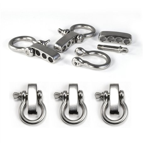 Ganzoo Lot de 3 manilles (Omega) en acier inoxydable avec fermeture réglable pour bracelets