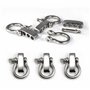 Ganzoo Lot de 3 manilles (Omega) en acier inoxydable avec fermeture réglable pour bracelets