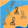 6 pièces Mousqueton avec Pivot, Anneau en D avec Mousqueton, Mousqueton Porte-Clés, Mousqueton en Métal, pour Bijoux, Sacs à Mai