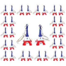 AKER Lot de 50 porte-clés Tour Eiffel Pairs souvenir couleur drapeau français 4