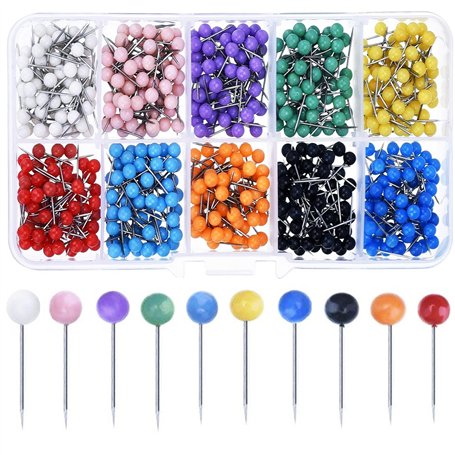 MINGZE 500 pièces Carte Tacks Push pins tête