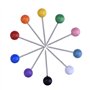 MINGZE 500 pièces Carte Tacks Push pins tête, Épingles et punaises, Carte de Voyage Push pins tête Pointe en Acier, 10 Couleurs 