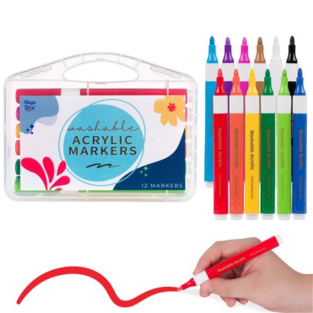 Magic Stix Marqueurs acryliques lavables pour enfants et adolescents