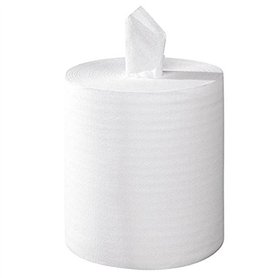 Essuie-mains gauffrés blanc 2x18g/m² - Carton de 6 rouleaux - Dévidage central -2 plis - 450 formats 20x25cm - H261GSM- Certifié