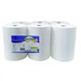 Essuie-mains gauffrés blanc 2x18g/m² - Carton de 6 rouleaux - Dévidage central -2 plis - 450 formats 20x25cm - H261GSM- Certifié