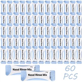 Neti Pot Lot de 60 sachets de sel de rinçage nasal pour douche nasale pour adultes et enfants (2