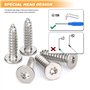 Torx Lot de 200 vis auto-taraudeuses à bois en acier inoxydable avec tête plate M4 x 16 mm