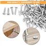 Torx Lot de 200 vis auto-taraudeuses à bois en acier inoxydable avec tête plate M4 x 16 mm