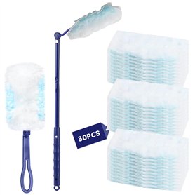 Lot de 30 plumeaux anti-poussière en microfibre avec poignée pour nettoyer la poussière
