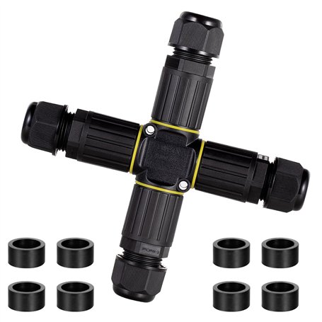 Connecteur de câble étanche 4 voies - Manchon de raccordement - Boîte de jonction extérieure - Pour câble de 9 à 12 mm de diamèt
