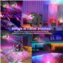 Lampe de Scène 3 en 1 avec Télécommande, Boule Disco avec Stroboscope, Lumière de Fête DJ LED à Commande Vocale Divers Effets RG