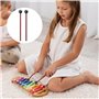1 paire de maillets de xylophone, maillets en bois avec 4 doigtiers en silicone pour percussion, carillon avec manche en bois
