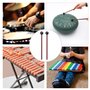 1 paire de maillets de xylophone, maillets en bois avec 4 doigtiers en silicone pour percussion, carillon avec manche en bois
