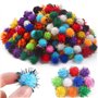 Lot de 2000 pompons pour bricolage, boules en feutre multicolores de 10 mm, mini pompons à paillettes, guirlandes pour bricolage
