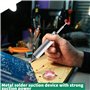 Pompe à dessouder avec mèche à dessouder, pompe à dessouder, boîtier en aluminium de qualité supérieure avec buse en silicone ré