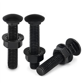 Lot de 30 vis de carrosserie M5 x 30 mm à tête plate en acier inoxydable noir galvanisé M5 avec écrous à bride hexagonale DIN 69