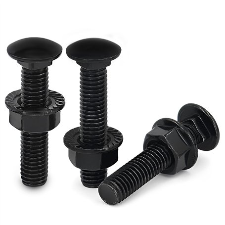 Lot de 30 vis de carrosserie M5 x 30 mm à tête plate en acier inoxydable noir galvanisé M5 avec écrous à bride hexagonale DIN 69