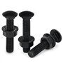 Lot de 30 vis de carrosserie M5 x 30 mm à tête plate en acier inoxydable noir galvanisé M5 avec écrous à bride hexagonale DIN 69