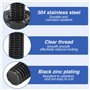 Lot de 30 vis de carrosserie M5 x 30 mm à tête plate en acier inoxydable noir galvanisé M5 avec écrous à bride hexagonale DIN 69