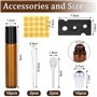 Jizxol Roll on Lot de 10 bouteilles d'huile essentielles à rouler vides de 10 ml avec bille en acier inoxydable pour huiles, par