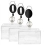 Lot de 3 porte-badge avec clé rétractable - Porte-badge avec clip